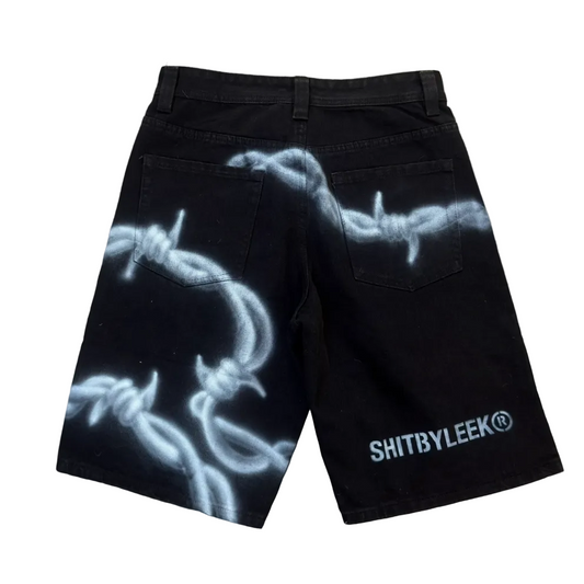 Black Barbed Jorts