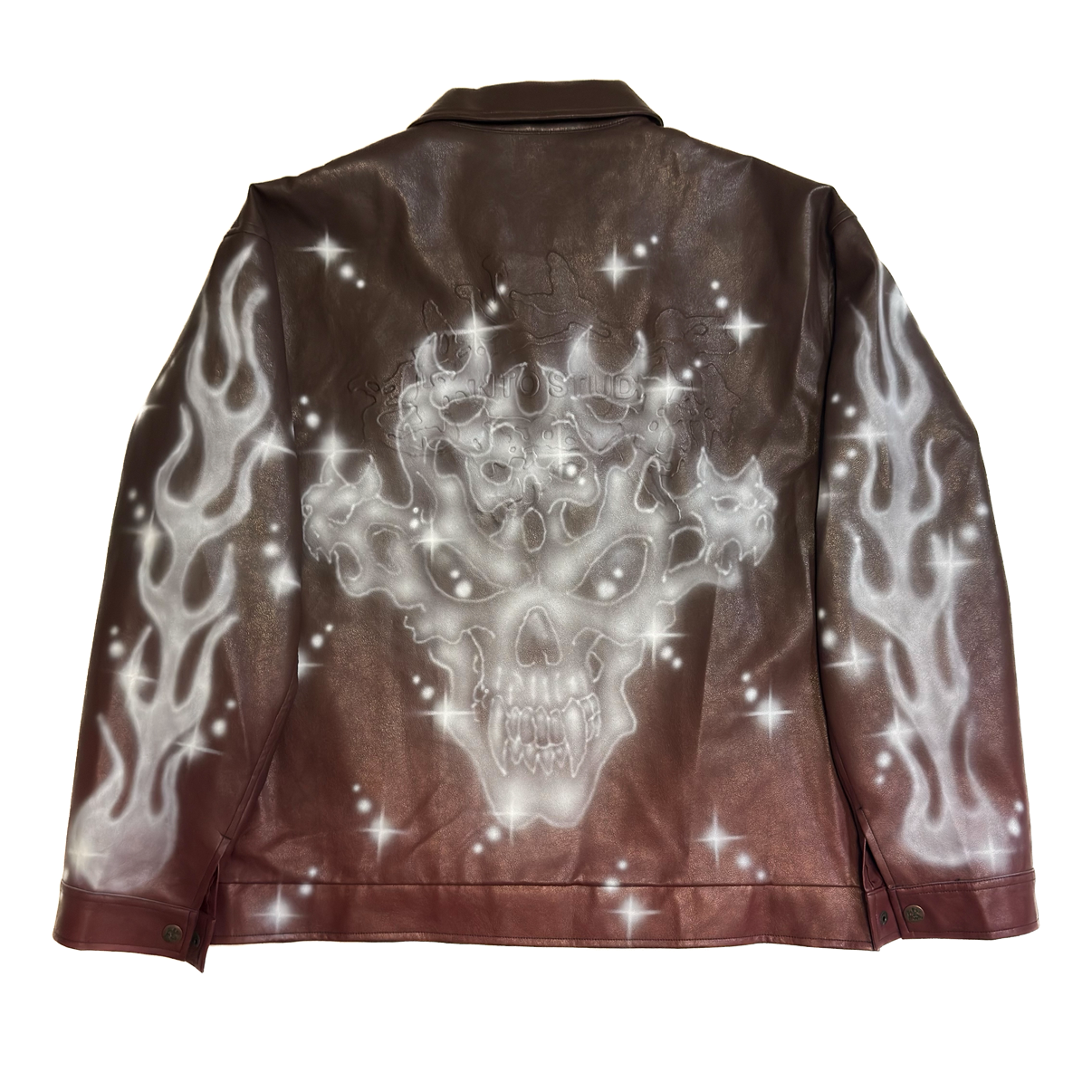 SBL#000 – “Fireproof” – Airbrushed Leather Mens Jacket