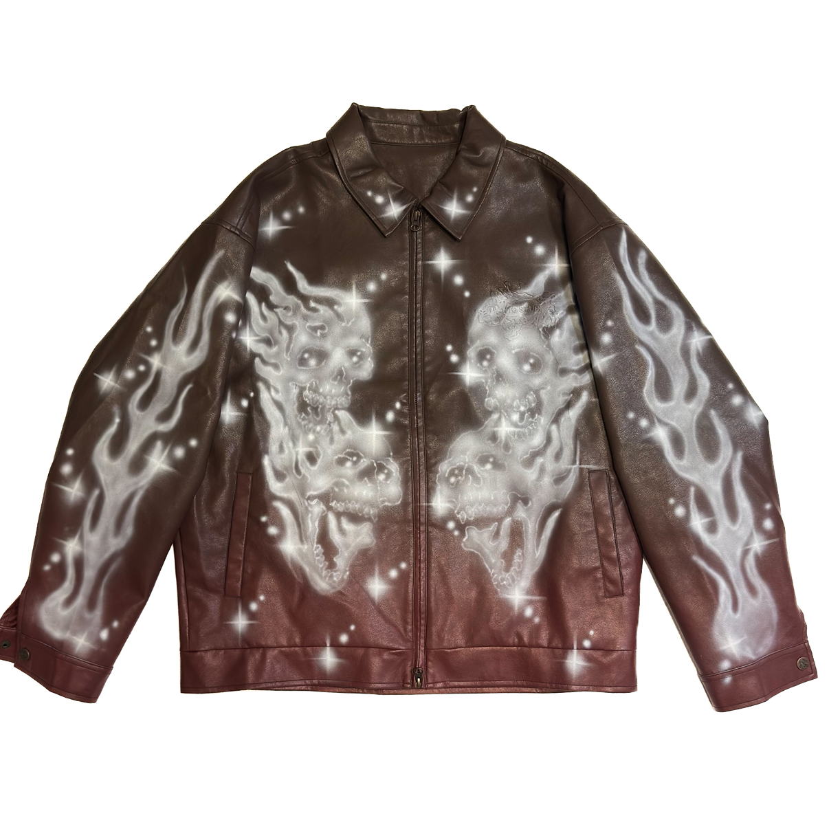 SBL#000 – “Fireproof” – Airbrushed Leather Mens Jacket