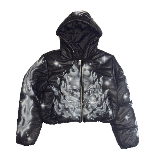 SBL#000 – “Nothing Left to Save” – Airbrushed Cropped Womens Puffer