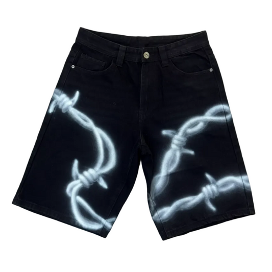 Black Barbed Jorts