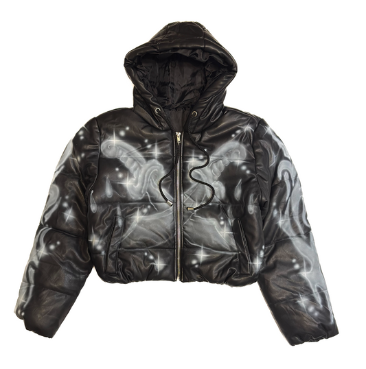SBL#000 – “Blades Up” – Airbrushed Cropped Womens Puffer