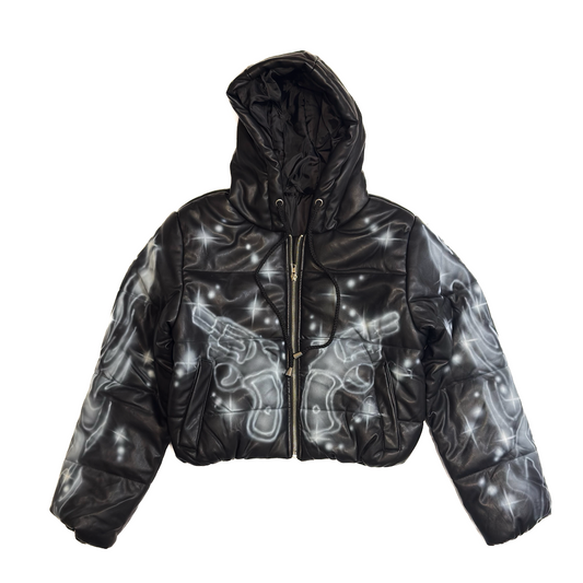 SBL#000 – “Choose Fast” – Airbrushed Cropped Womens Puffer