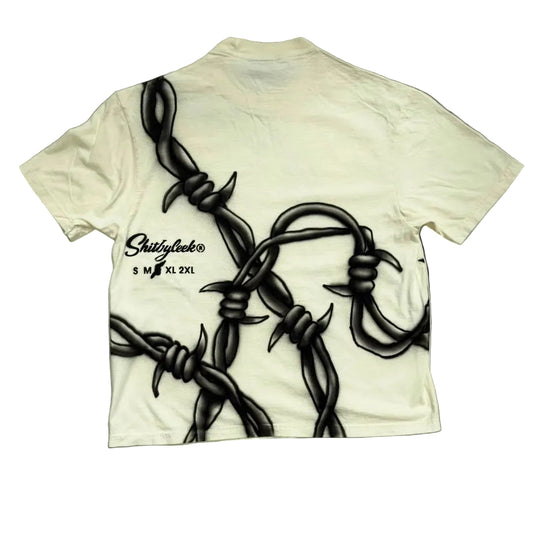 Cream Barbed Wire Tee
