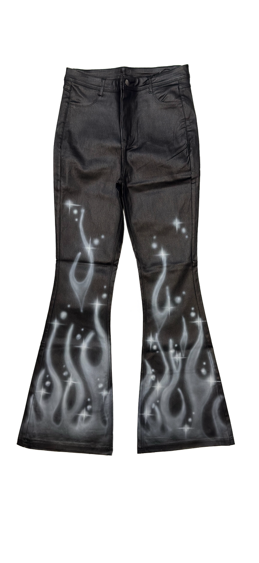 SBL#000 – “Walk Through Fire” – Airbrushed Womens Flared Pants